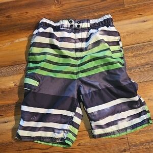Striped Green and Black Shorts